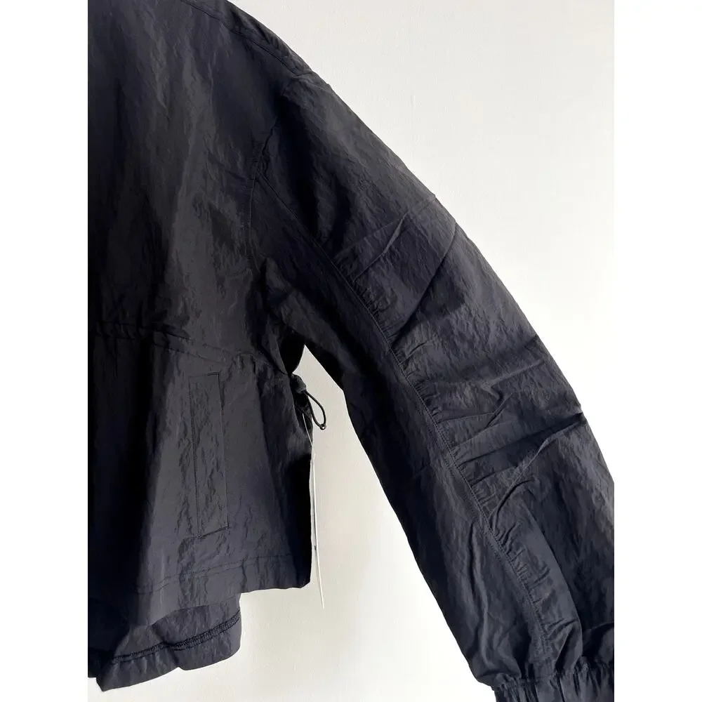 Lululemon Black Crinkle Nylon Cinchable Jacket Ruched Outdoor Drama NEW (size S) - Picture 10 of 14